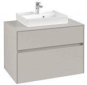 Тумба під раковину Villeroy&Boch Collaro 80х50 см ДСП м'який сірий C06900VK