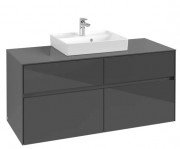 Тумба під раковину Villeroy&Boch Collaro 120х50 см МДФ глянсовий сірий C07000FP