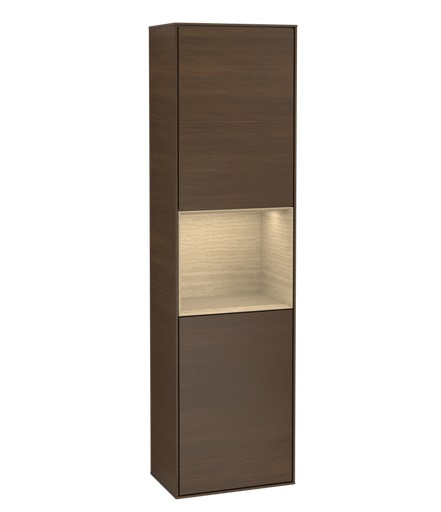 Пенал Villeroy & Boch Finion 41,8x151,6х27 см петли слева с подсветкой ДСП шпон грецкого ореха/шпон дуба F460PCGN