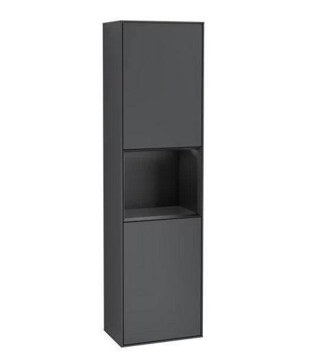 Пенал Villeroy & Boch Finion 41,8x151,6х27 см петлі зліва з підсвічуванням МДФ темно-синій матовий лак/чорний матовий лак F460PDHG