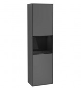 Пенал Villeroy & Boch Finion 41,8x151,6х27 см петлі зліва з підсвічуванням МДФ антрацит матовий лак/глянцевий чорний лак F460PHGK