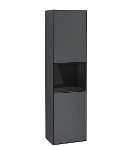 Пенал Villeroy & Boch Finion 41,8x151,6х27 см петли слева с подсветкой МДФ темно-синий матовый лак/глянцевый черный лак F460PHHG