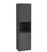 Пенал Villeroy & Boch Finion 41,8x151,6х27 см петлі зліва з підсвічуванням МДФ темно-синій матовий лак/глянцевий чорний лак F460PHHG