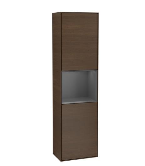 Пенал Villeroy & Boch Finion 41,8x151,6х27 см петлі зліва з підсвічуванням ДСП шпон волоського горіха/антрацит матовий лак G460GKGN