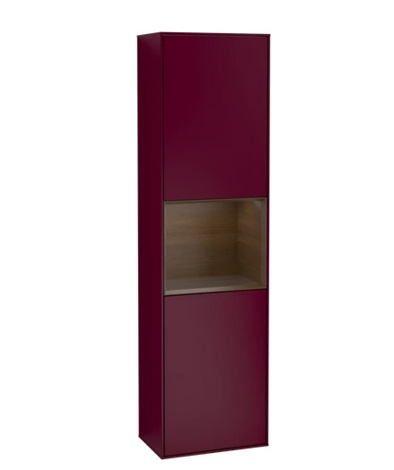 Пенал Villeroy & Boch Finion 41,8x151,6х27 см петли слева с подсветкой МДФ пион матовый лак/шпон грецкого ореха G460GNHB