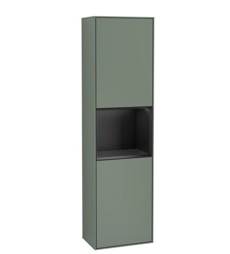 Пенал Villeroy & Boch Finion 41,8x151,6х27 см петлі зліва з підсвічуванням МДФ оливковий матовий лак/чорний матовий лак F460PDGM