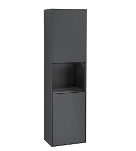 Пенал Villeroy & Boch Finion 41,8x151,6х27 см петли слева с подсветкой МДФ темно-синий матовый лак/черный матовый лак F460PDHG