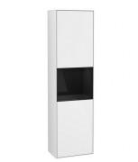 Пенал Villeroy & Boch Finion 41,8x151,6х27 см петлі зліва з підсвічуванням МДФ білий глянцевий лак/глянсовий чорний лак F460PHGF