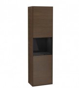 Пенал Villeroy & Boch Finion 41,8x151,6х27 см петли слева с подсветкой ДСП шпон грецкого ореха/глянцевый черный лак F460PHGN