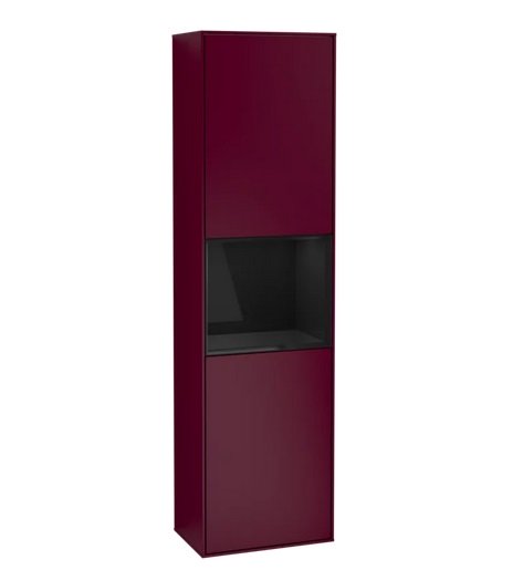 Пенал Villeroy & Boch Finion 41,8x151,6х27 см петли слева с подсветкой МДФ пион матовый лак/глянцевый черный лак F460PHHB