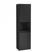 Пенал Villeroy & Boch Finion 41,8x151,6х27 см петлі зліва з підсвічуванням МДФ чорний матовий лак/ глянсовий чорний лак F460PHPD