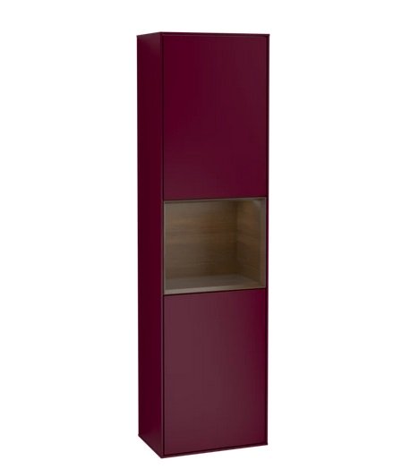 Пенал Villeroy & Boch Finion 41,8x151,6х27 см петлі зліва з підсвічуванням МДФ півонія матовий лак/шпон волоського горіха G460GNHB