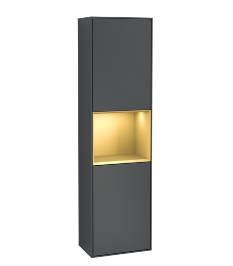 Пенал Villeroy & Boch Finion 41,8x151,6х27 см петли справа с подсветкой МДФ темно-синий матовый лак/золотой матовый лак G470HFHG