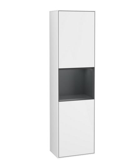 Пенал Villeroy & Boch Finion 41,8x151,6х27 см петлі праворуч із підсвічуванням МДФ глянсовий білий лак/темно-синій матовий лак G470HGGF