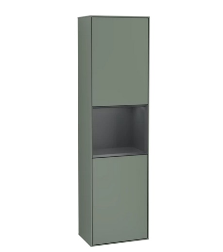 Пенал Villeroy & Boch Finion 41,8x151,6х27 см петлі праворуч з підсвічуванням МДФ матовий оливковий лак/темно-синій матовий лак G470HGGM