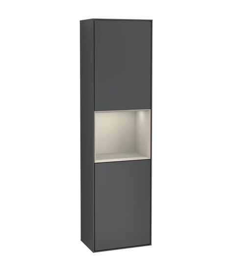 Пенал Villeroy & Boch Finion 41,8x151,6х27 см петли справа с подсветкой МДФ темно-синий матовый лак/песок матовый лак G470HHHG