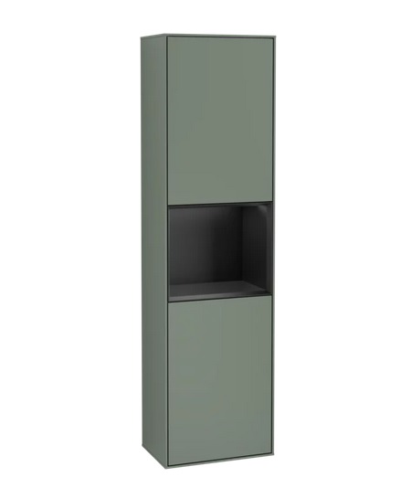 Пенал Villeroy & Boch Finion 41,8x151,6х27 см петли справа с подсветкой МДФ оливковый матовый лак/черный матовый лак G470PDGM