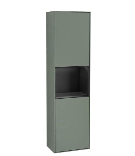 Пенал Villeroy & Boch Finion 41,8x151,6х27 см петли справа с подсветкой МДФ оливковый матовый лак/черный матовый лак G470PDGM