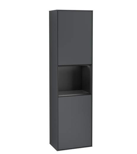 Пенал Villeroy & Boch Finion 41,8x151,6х27 см петли справа с подсветкой МДФ темно-синий матовый лак/черный матовый лак G470PDHG