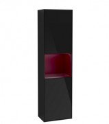 Пенал Villeroy & Boch Finion 41,8x151,6х27 см петлі праворуч із підсвічуванням МДФ глянсовий чорний лак/півон матовий лак G470HBPH