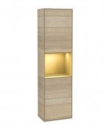 Пенал Villeroy & Boch Finion 41,8x151,6х27 см петлі праворуч з підсвічуванням ДСП шпон дуба/золотий матовий лак G470HFPC