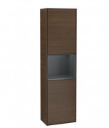 Пенал Villeroy & Boch Finion 41,8x151,6х27 см петлі праворуч із підсвічуванням ДСП шпон волоського горіха/темно-синій матовий лак G470HGGN