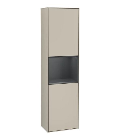 Пенал Villeroy & Boch Finion 41,8x151,6х27 см петлі праворуч із підсвічуванням МДФ пісок матовий лак/темно-синій матовий лак G470HGHH