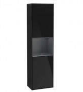 Пенал Villeroy & Boch Finion 41,8x151,6х27 см петлі праворуч із підсвічуванням МДФ глянсовий чорний лак/темно-синій матовий лак G470HGPH