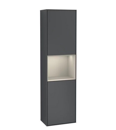 Пенал Villeroy & Boch Finion 41,8x151,6х27 см петлі з підсвічуванням МДФ темно-синій матовий лак/пісок матовий лак G470HHHG