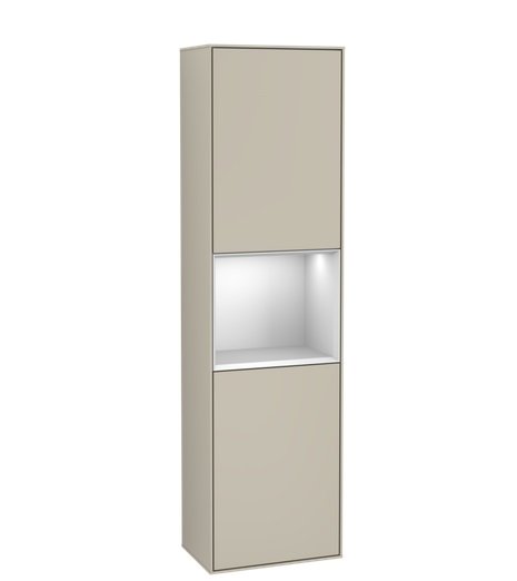 Пенал Villeroy & Boch Finion 41,8x151,6х27 см петлі з підсвічуванням МДФ пісок матовий лак/білий матовий лак G470MTHH