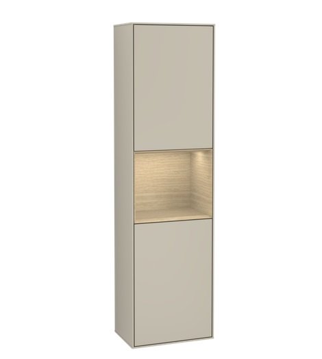 Пенал Villeroy & Boch Finion 41,8x151,6х27 см петли справа с подсветкой МДФ песок матовый лак/шпон дуба G470PCHH