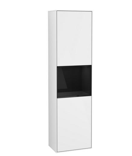 Пенал Villeroy & Boch Finion 41,8x151,6х27 см петли справа с подсветкой МДФ глянцевый белый лак/глянцевый черный лак G470PHGF