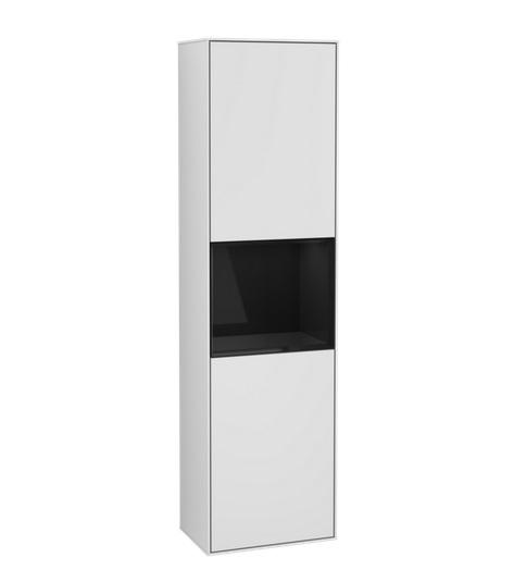 Пенал Villeroy & Boch Finion 41,8x151,6х27 см петли справа с подсветкой МДФ белый матовый лак/глянцевый черный лак G470PHMT