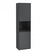 Пенал Villeroy & Boch Finion 41,8x151,6х27 см петлі праворуч із підсвічуванням МДФ темно-синій матовий лак/глянцевий чорний лак G470PHHG