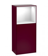 Шкафчик для ванной Villeroy & Boch Finion 41,8х93,6х27 см петли слева с подсветкой МДФ пион матовый лак/глянцевый белый лак F500GFHB