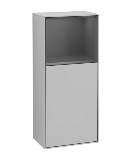 Шафка для ванної Villeroy & Boch Finion 41,8х93,6х27 см петлі зліва з підсвічуванням МДФ світло-сірий матовий лак/антрацит матовий лак F500GKGJ