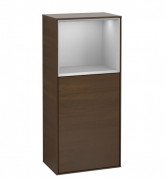 Шкафчик для ванной Villeroy & Boch Finion 41,8х93,6х27 см петли слева с подсветкой ДСП шпон грецкого ореха/светло-серый матовый лак F500GJGN