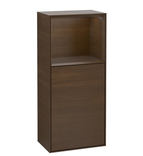 Шкафчик для ванной Villeroy & Boch Finion 41,8х93,6х27 см петли слева с подсветкой ДСП шпон грецкого ореха F500GNGN