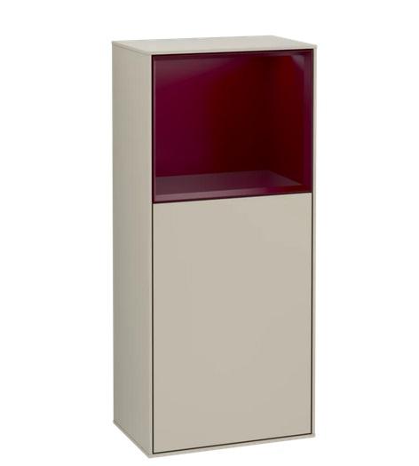 Шкафчик для ванной Villeroy & Boch Finion 41,8х93,6х27 см петли слева с подсветкой МДФ песок матовый лак/пион матовый лак F500HBHH