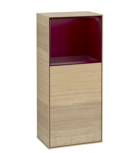 Шкафчик для ванной Villeroy & Boch Finion 41,8х93,6х27 см петли слева с подсветкой ДСП шпон дуба/пион матовый лак F500HBPC