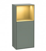 Шкафчик для ванной Villeroy & Boch Finion 41,8х93,6х27 см петли слева с подсветкой МДФ оливковый матовый лак/золотой матовый лак F500HFGM