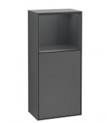 Шкафчик для ванной Villeroy & Boch Finion 41,8х93,6х27 см петли слева с подсветкой МДФ антрацит матовый лак/темно-синий матовый лак F500HGGK