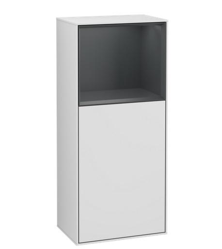 Шкафчик для ванной Villeroy & Boch Finion 41,8х93,6х27 см петли слева с подсветкой МДФ белый матовый лак/темно-синий матовый лак F500HGMT