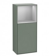 Шкафчик для ванной Villeroy & Boch Finion 41,8х93,6х27 см петли слева с подсветкой МДФ оливковый матовый лак/светло-серый матовый лак F500GJGM