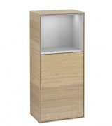 Шафка для ванної Villeroy & Boch Finion 41,8х93,6х27 см петлі зліва з підсвічуванням ДСП шпон дуба/світло-сірий матовий лак F500GJPC