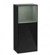 Шкафчик для ванной Villeroy & Boch Finion 41,8х93,6х27 см петли слева с подсветкой МДФ глянцевый черный лак/оливковый матовый лак F500GMPH