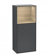 Шкафчик для ванной Villeroy & Boch Finion 41,8х93,6х27 см петли слева с подсветкой ДСП темно-синий матовый лак/шпон дуба F500PCGN