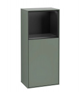 Шкафчик для ванной Villeroy & Boch Finion 41,8х93,6х27 см петли слева с подсветкой МДФ оливковый матовый лак/черный матовый лак F500PDGM