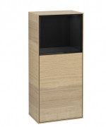 Шкафчик для ванной Villeroy & Boch Finion 41,8х93,6х27 см петли слева с подсветкой ДСП шпон дуба/глянцевый черный лак F500PHPC