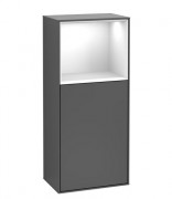 Шкафчик для ванной Villeroy & Boch Finion 41,8х93,6х27 см петли слева с подсветкой МДФ антрацит матовый лак/глянцевый белый лак G500GFGK